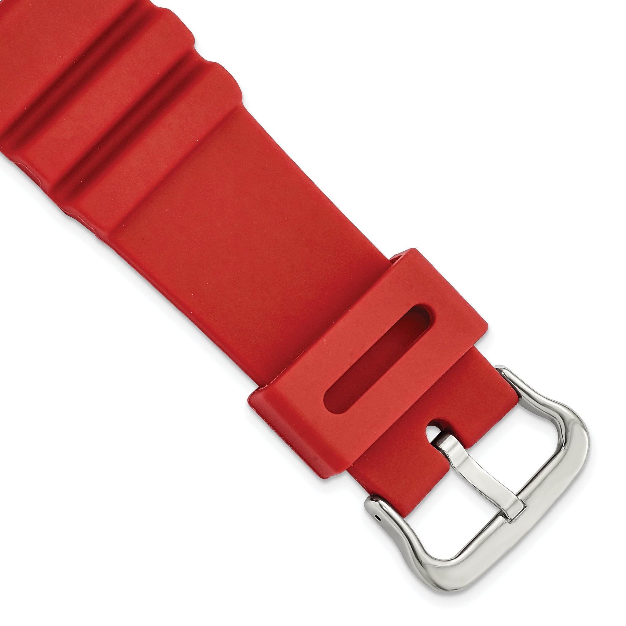 22mm Red Polyurethane Sport with Stainless Steel Buckle 7.9 inch Watch Band Main image