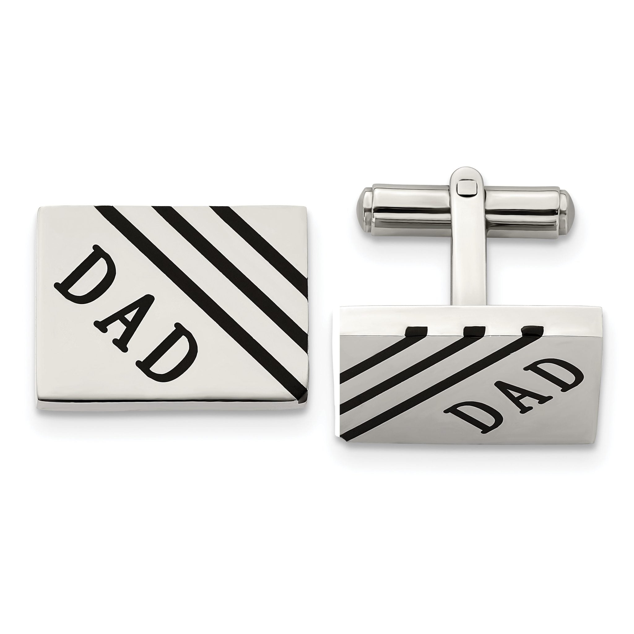 Stainless Steel Polished Enamel Dad Cuff Links Main image