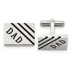 Stainless Steel Polished Enamel Dad Cuff Links