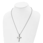 Cross Pendant Necklace in Stainless Steel, 22 in