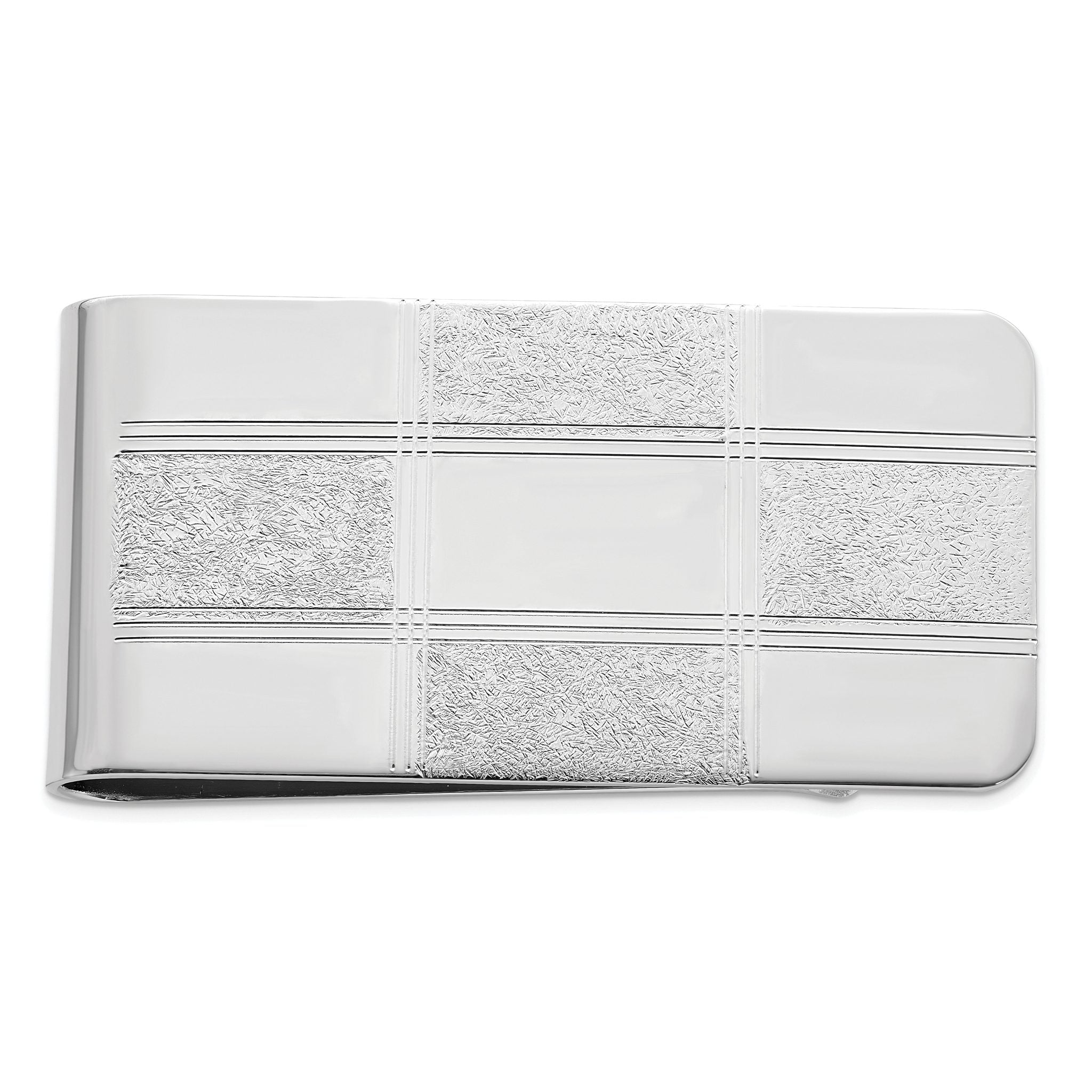 Rhodium-plated Kelly Waters Four Square Engraveable Money Clip Main image