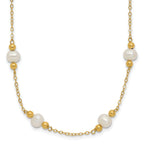 14k 5-6mm White Near-Round Freshwater Cultured Pearl Beaded 12-Station 18 inch Necklace