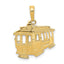 14K Gold Cable Car Pendant with Polished Finish and Solid Design