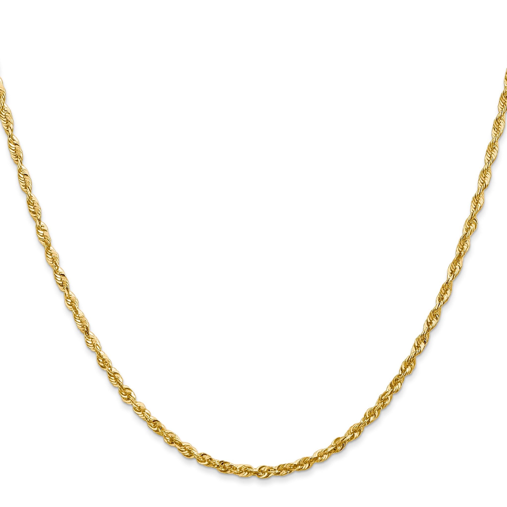 14K 2.25mm Ultra Diamond-cut Rope with Lobster Clasp Chain Secondary image