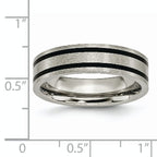 Black Enamel Wedding Band in Titanium, 6mm