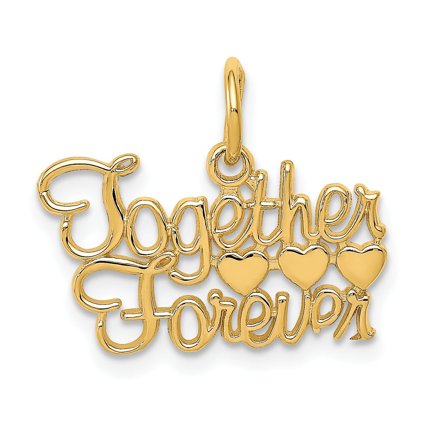 14K Gold Together Forever Charm with Polished Elegant Finish