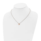 Rose-Tone Heart Pendant Necklace in Stainless Steel