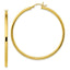 Sterling Silver Gold-Tone Polished 2.5x50mm Hoop Earrings
