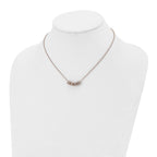 Rose-Tone CZ Necklace in Stainless Steel