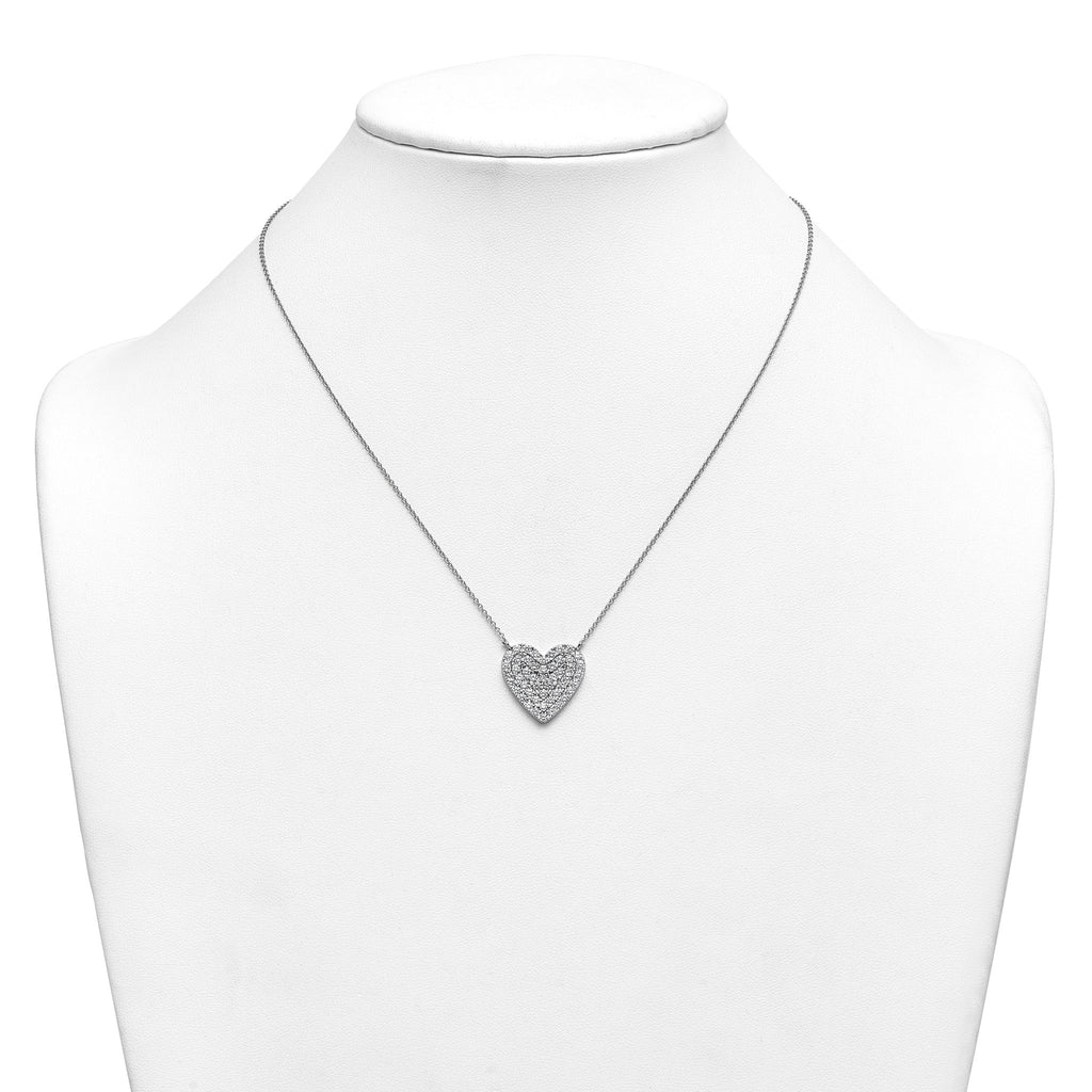 14kw 1 1/2 ctw Lab Grown Diamond VS+ F+ Round Cluster Necklace