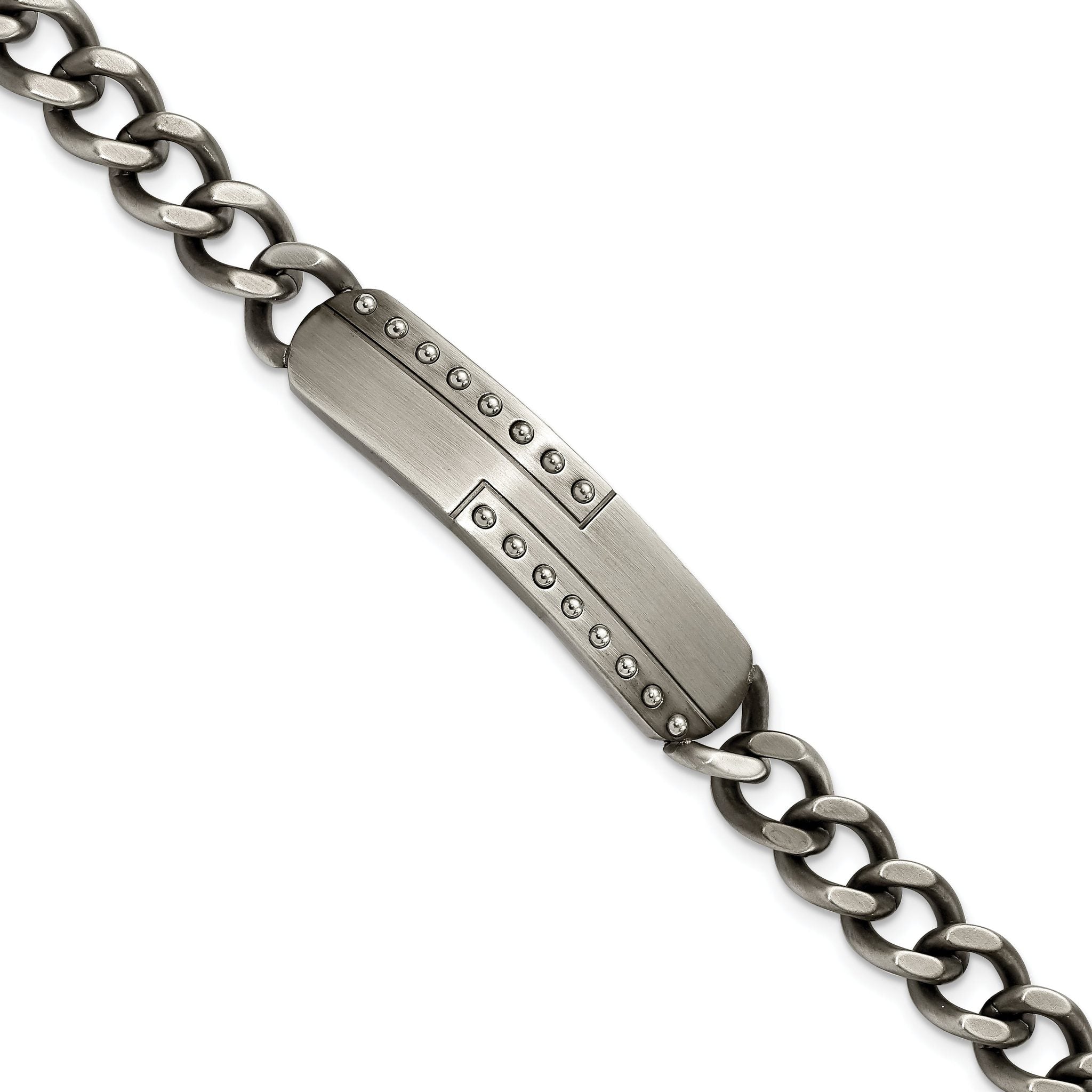 Stainless Steel Matte Finish Gun Metal IP-plated ID Bracelet for Men Main image