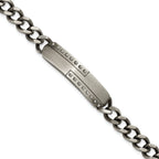 Stainless Steel Matte Finish Gun Metal IP-plated ID Bracelet for Men