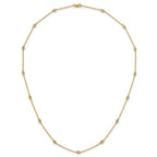 14k Complete 1/5 carat Bezel-set Diamond and Cable Chain 13-Station 16 inch Necklace