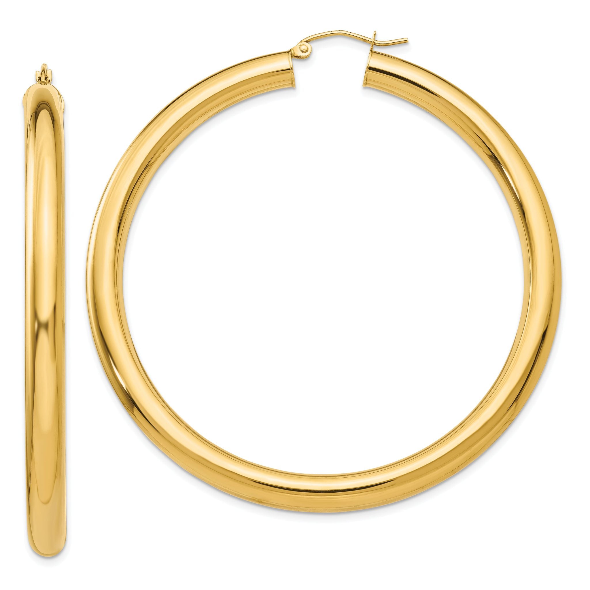 14k Polished 5mm Lightweight Hoop Earrings Main image