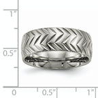 Diamond-Cut Wedding Band in Titanium, 8mm