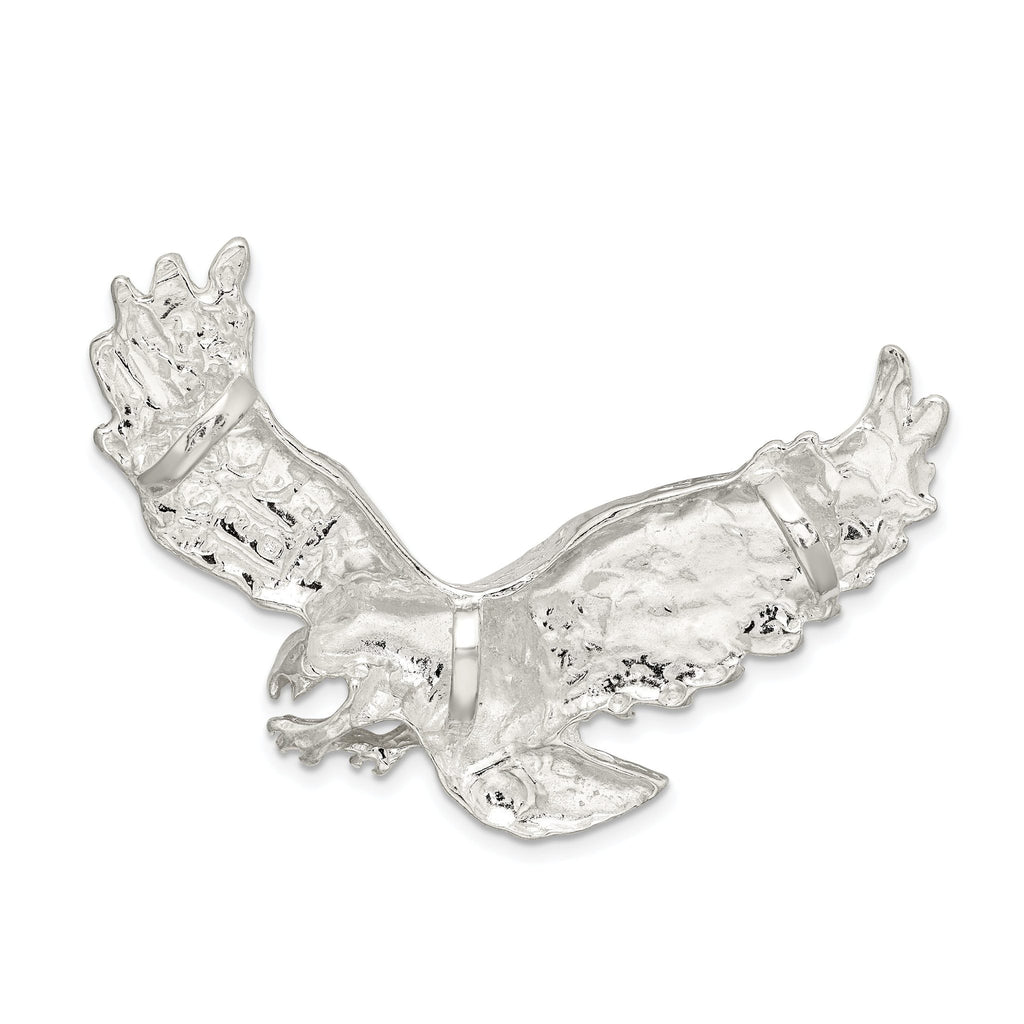 Sterling Silver 925 Men's Eagle Pendant with Anti-Tarnish Finish