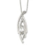 Stainless Steel Polished and Textured w/CZ 24in w/2in ext Necklace