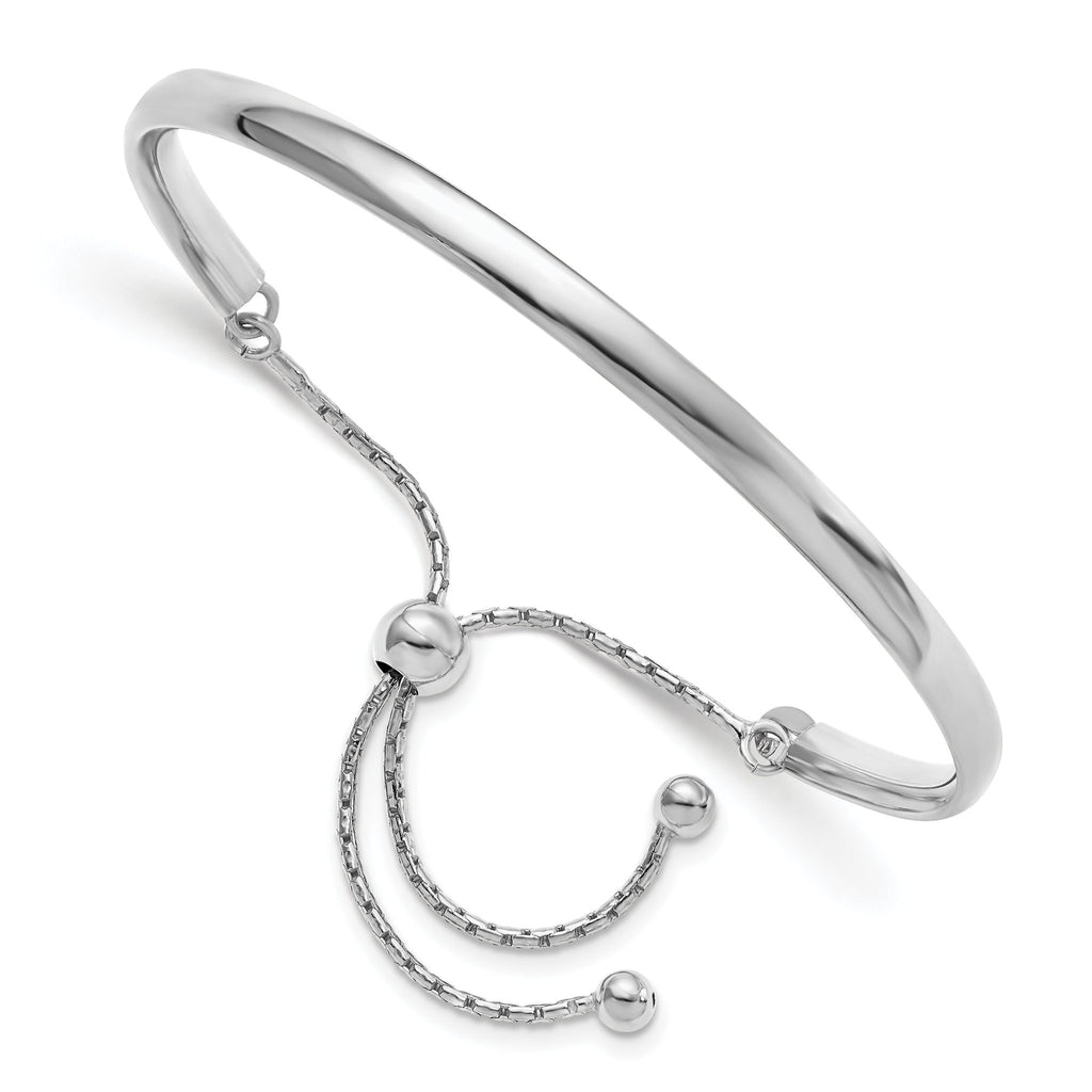 Sterling Silver 925 Adjustable Polished Bangle for Elegant Styling