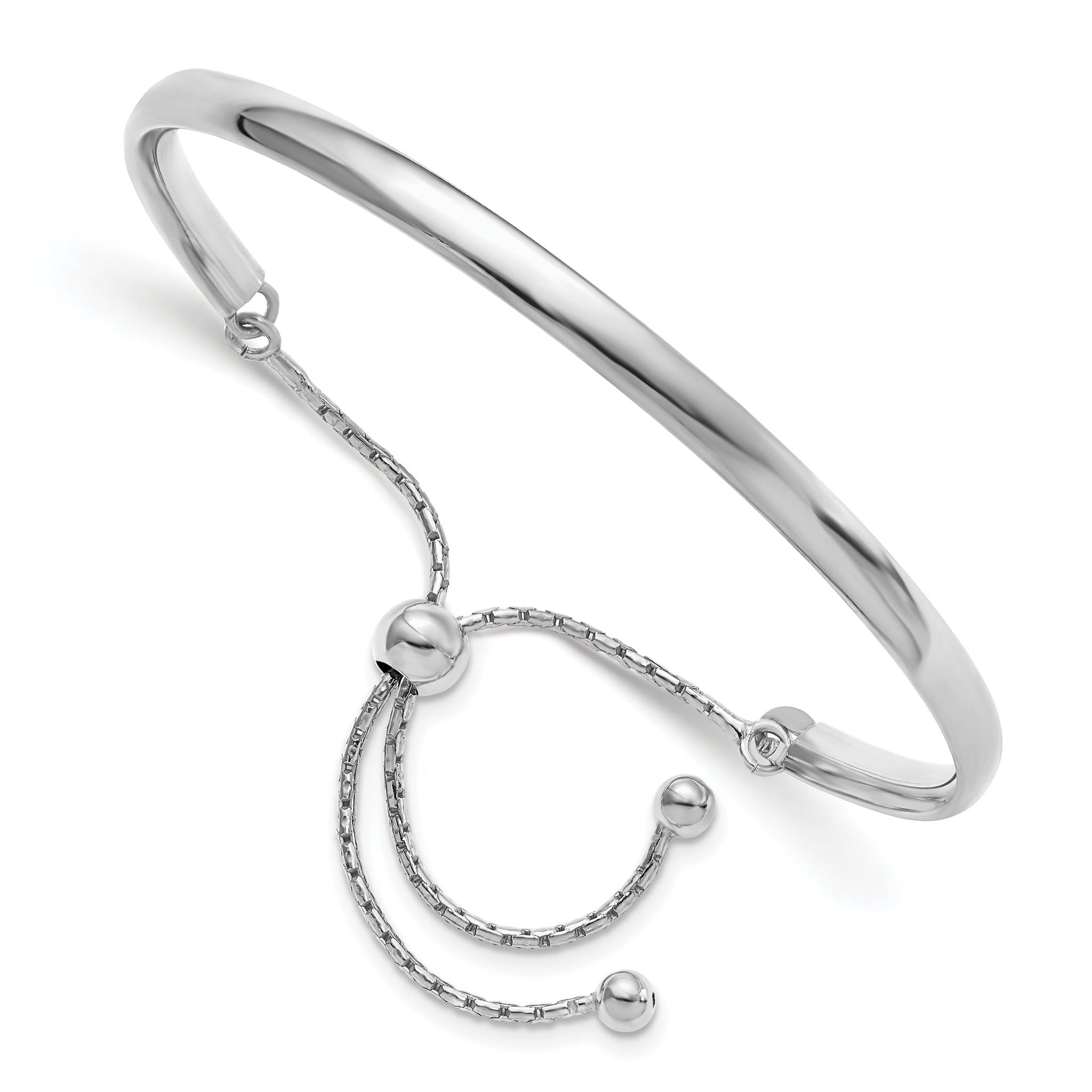 Sterling Silver 925 Adjustable Polished Bangle for Elegant Styling