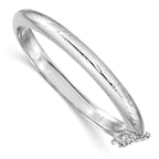 Sterling Silver 925 Children's Bangle with Rhodium Finish and Safety Clasp