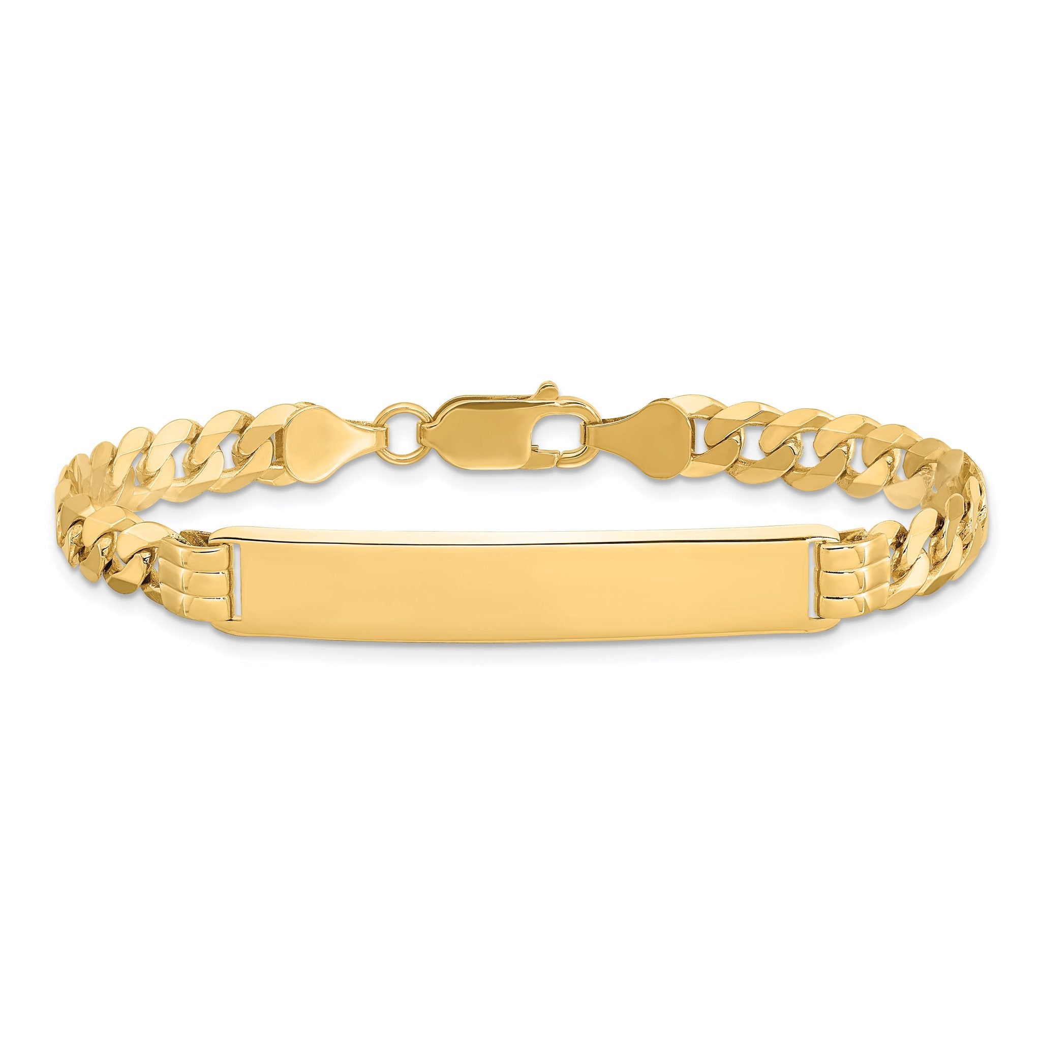 10k Polished Solid Chain/Solid Plate Curb Link 38x7mm Plate 7 inch ID Bracelet Main image