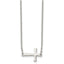 Sophia Jewelers Unisex Polished Stainless Steel Sideways Cross Necklace