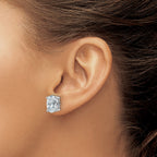 14K White Gold 6 ct Lab-Created Diamond VS+ F+, Oval-Cut 4-Prong Stud Earrings