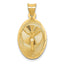 14K Gold Polished Oval Corpus Pendant with Solid Die Struck Design