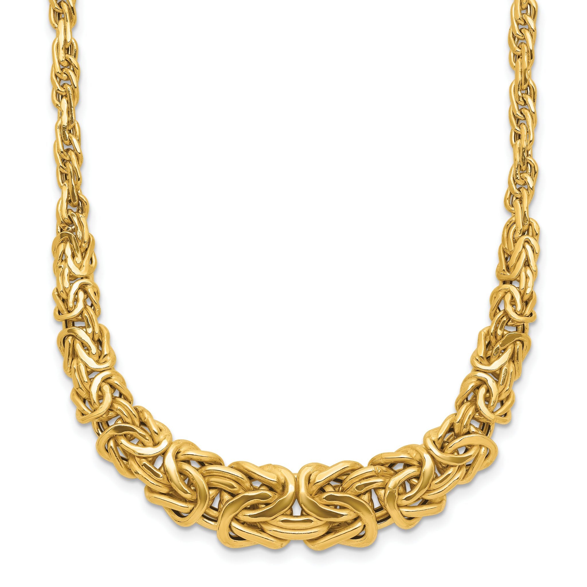 14K Polished Byzantine Graduated Necklace Main image