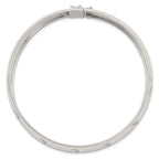 Sterling Silver 925 Adjustable Bangle with Polished Textured Design