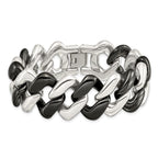 Stainless Steel Polished with Black Ceramic Bracelet