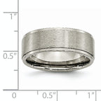 Ridged-Edge Comfort-Fit Wedding Band in Titanium, 8mm