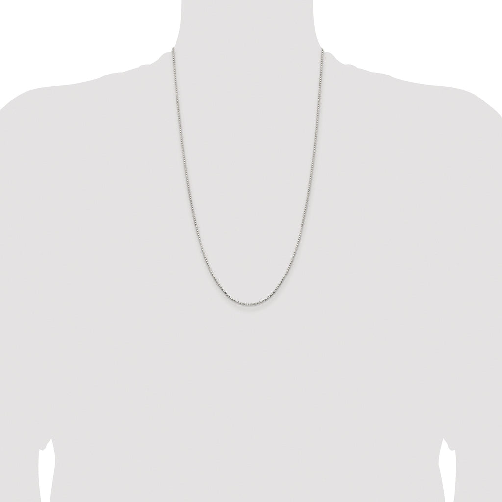 Diamond-Cut Round Box Chain in Sterling Silver, 1.3mm