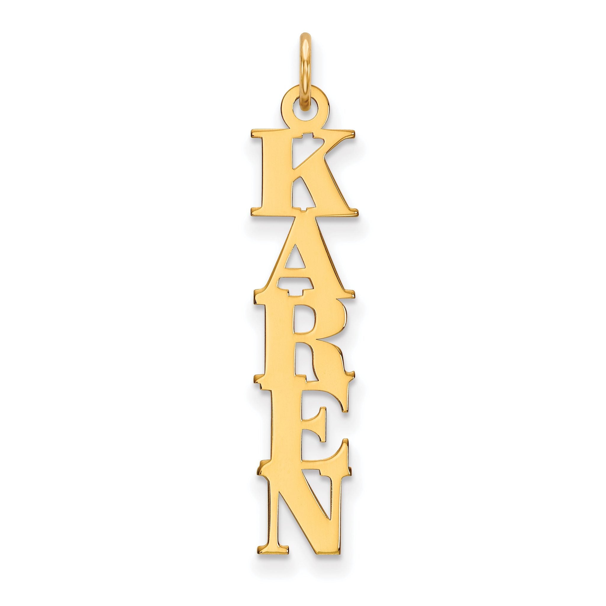 10K Vertical Name Plate Charm Main image