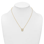 14k 3/8 carat Lab Grown Diamond VS+ F+ Complete Letter U 18 inch Initial Necklace
