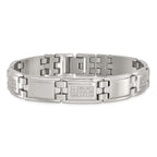 Stainless Steel Polished and Matte with 3/4 carat Diamond Bracelet for Men
