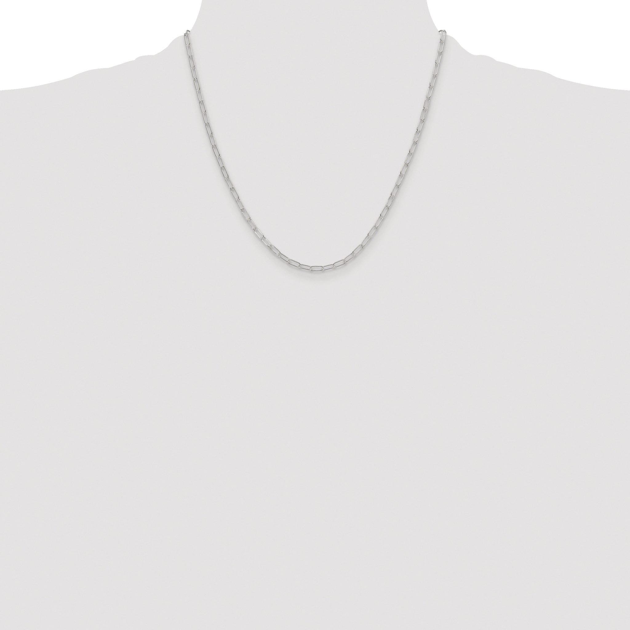 Polished Paperclip Chain Necklace in Sterling Silver