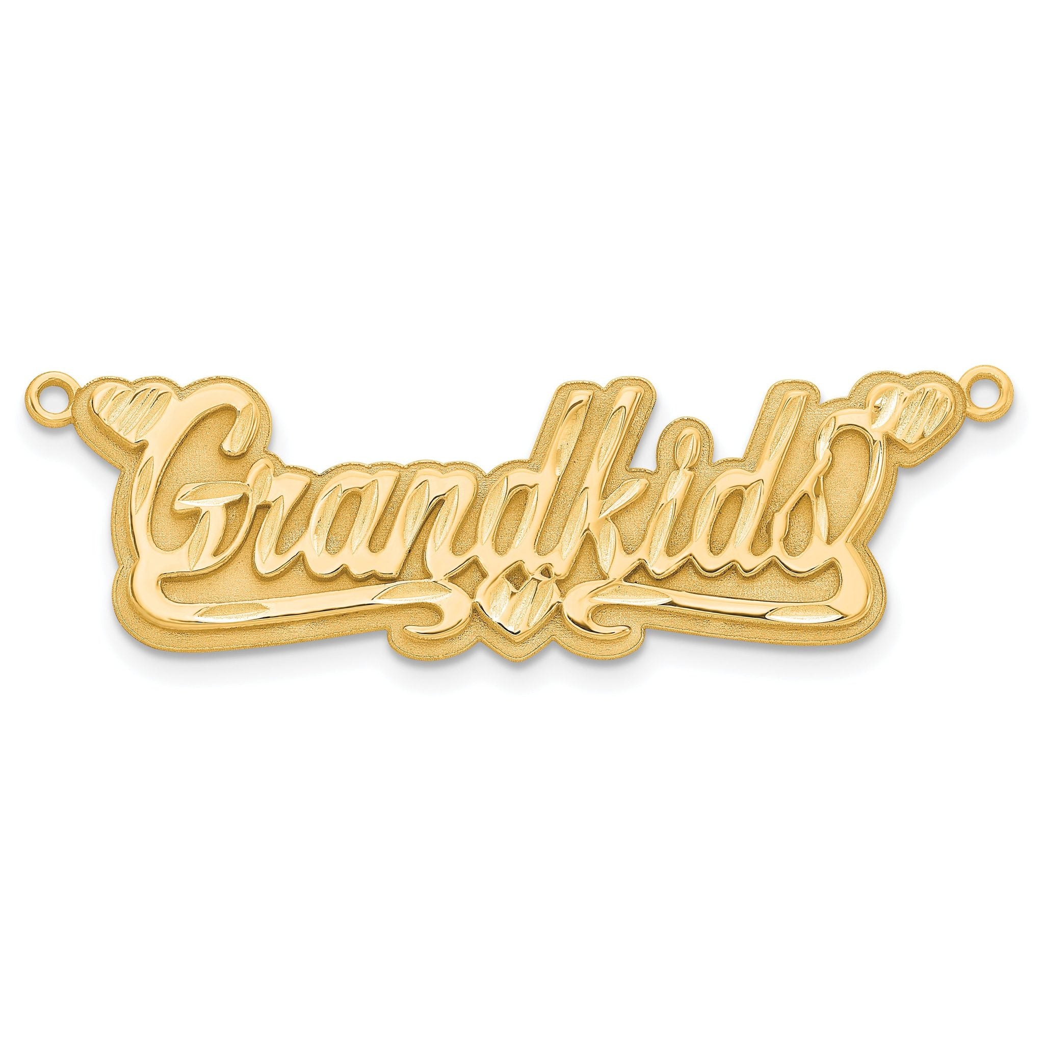 10KY 3D Diamond-cut Hearts Name Plate