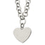 Stainless Steel Polished Large Heart 17.25in w/1.75in ext Necklace