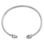 Sophia Jewelers Polished 925 Silver Heart Cuff Bangle with 36 CZ