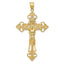 14K Gold Fleur De Lis Crucifix Pendant Elegant Themed Design