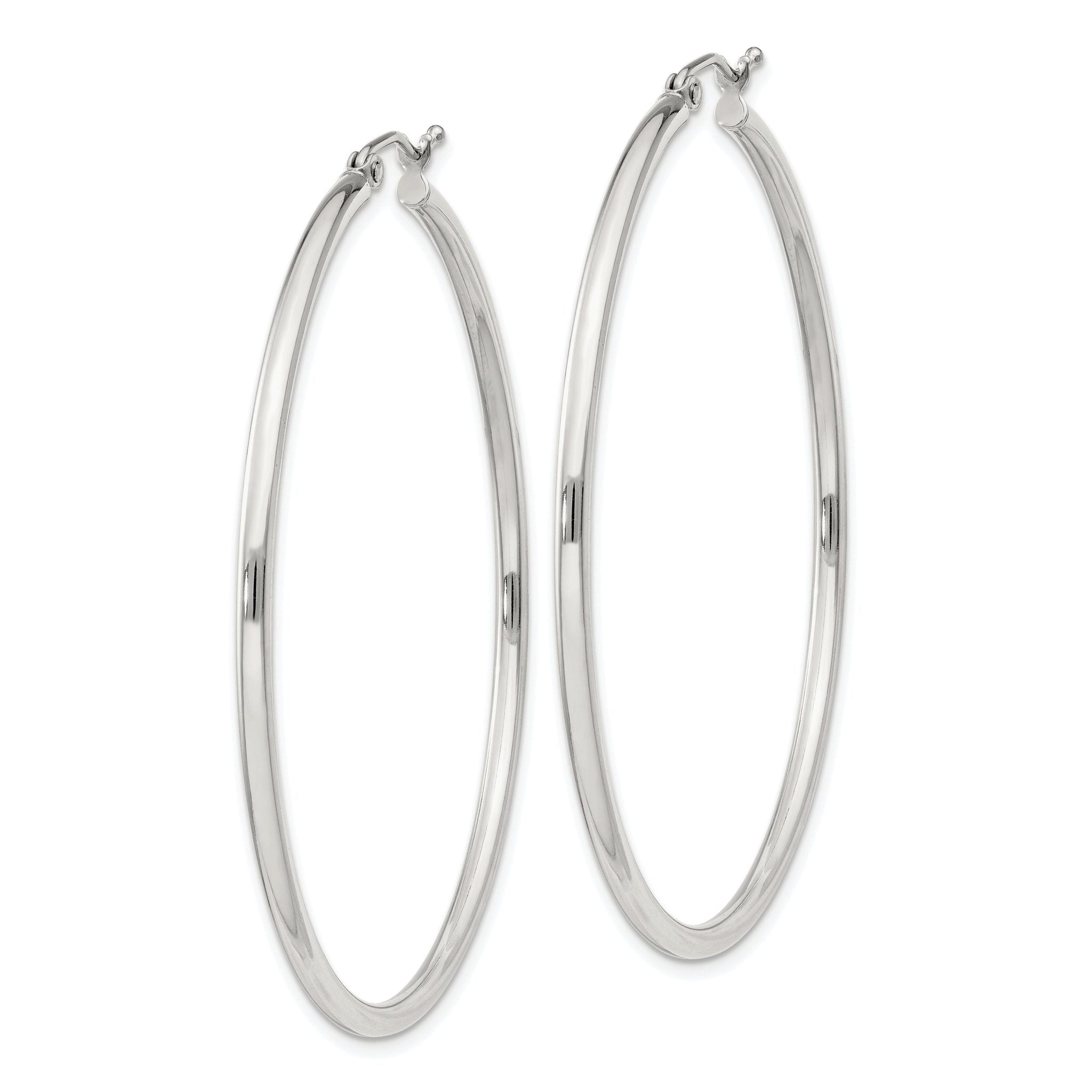 Sterling Silver 2mm Round Hoop Earrings Secondary image