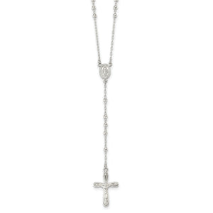 Rosary Necklace in Sterling Silver, 18 Inch - Sophia Jewelers