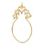 10K Gold 5 Hearts Charm Holder with Polished Finish Elegant Design