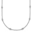 14k White Gold Complete 1/4 carat Bezel-set Diamond and Cable Chain 16-Station Necklace
