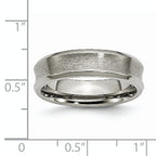 Chisel Titanium Brushed and Polished Concave 6mm Beveled Edge Band