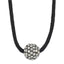Black-Plated Glass Bead Ball Necklace in Fashion Metal