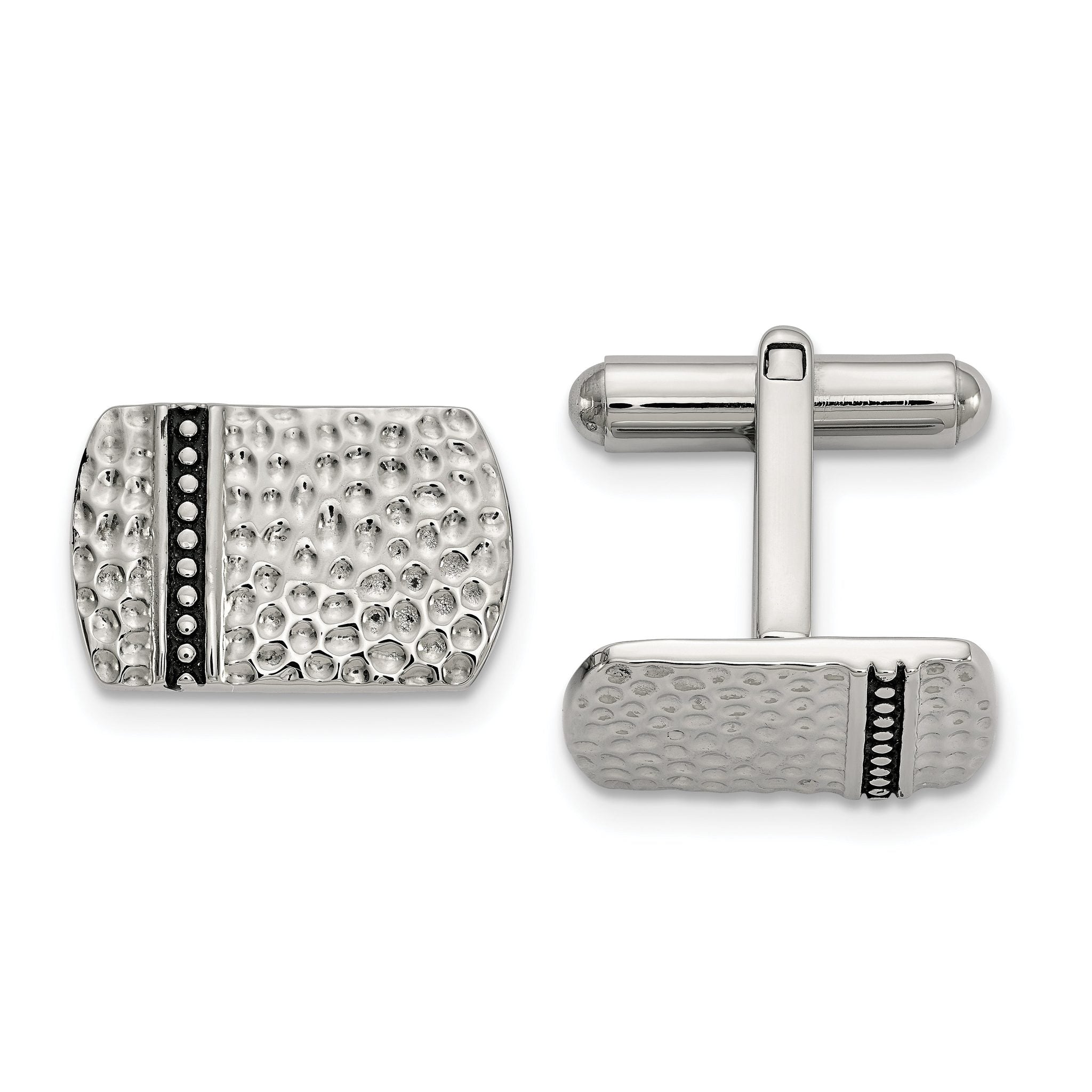 Stainless Steel Antiqued & Hammered Cuff Links Main image