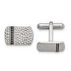 Stainless Steel Antiqued & Hammered Cuff Links