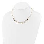 14K Amethyst/Citrine/Garnet/Peridot/Blue Topaz 16 inch Necklace Plus 2 inch Extender